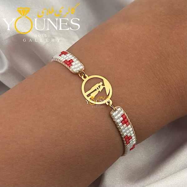 دستبند بند میوکی طرح لاو طلا